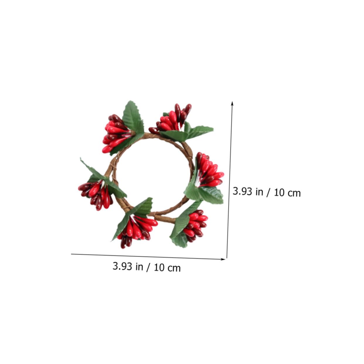 TOPBATHY 40 Piezas Anillo de Vela navideños Christmas decoración de artículos para el hogar Anillos de servilleta de Navidad Guirnalda decoración hogar Adorno de Navidad Rojo