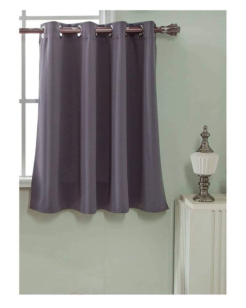 YAOTT Blackout Roman Blinds Eyelet Ring Top Plain Curtain Kitchen Window Valance Cafe Thermal Insulated Blackout Curtain Short for Bedroom Living Room Decorative DaGrey
