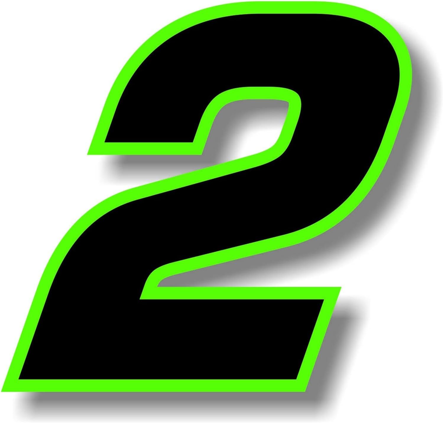 1 Piece Race Exterior Accessories Classic Car Stickers Graphic Black Number with Green Border Number Vinyl Decal (Color : Number 4, Size : 20cm)