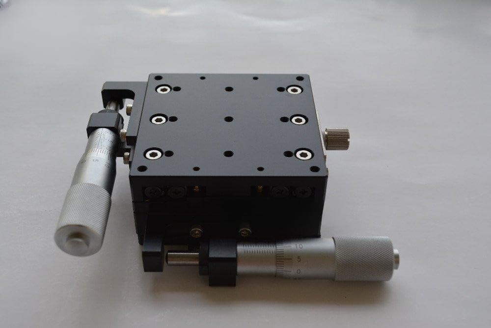Plataforma de corte manual de eje XY, mesa de desplazamiento preciso con guías de rodillo cruzado, superficie deslizante de 80 mm x 80 mm para un posicionamiento preciso