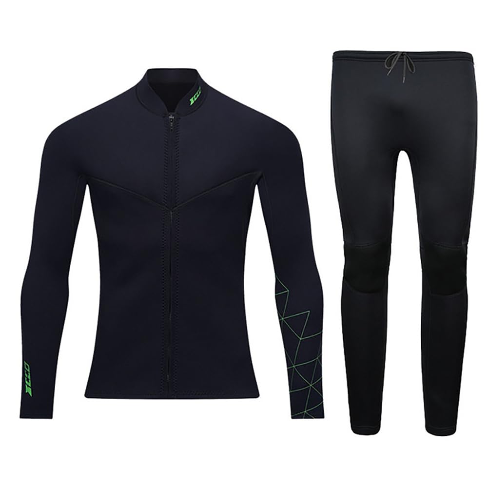 3MM Neoprene Two Piece Wetsuit, Neoprene Surfing Bodyboarding Diving Suit for Men Women Snorkeling Scuba Diving, Keep Warm, UV Protection,Men,4XL