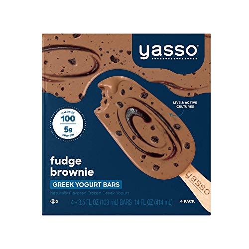 Yasso Frozen Greek Yogurt Bars Fudge Brownie, 4-Count Box (Case of 8)