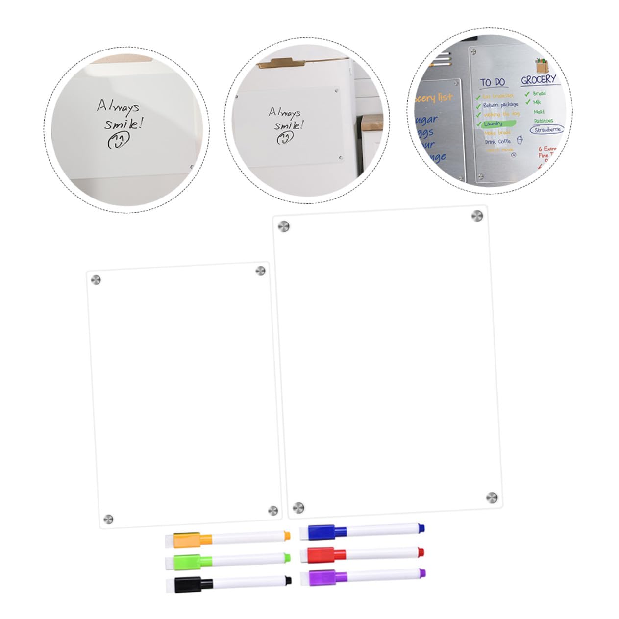 Magnetische Acryl Kühlschranktafel A3 A4 Transparente Trocken Abwischbare Planungs Und Nachrichtentafel Mit 6 Whiteboard Markern Für Haushalt Und Büro