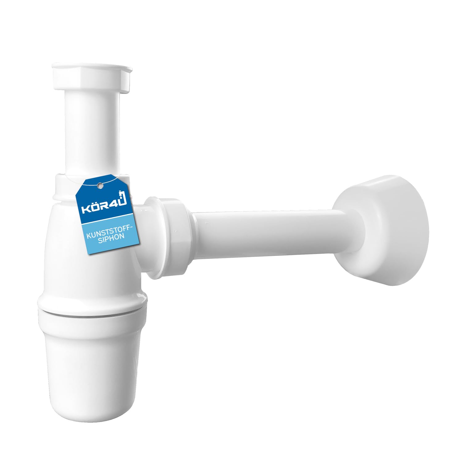 kör4u Syfon z tworzywa sztucznego 1 1/4 cala x 32 mm do umywalki, rurowy korek zapachowy do umywalki w łazience