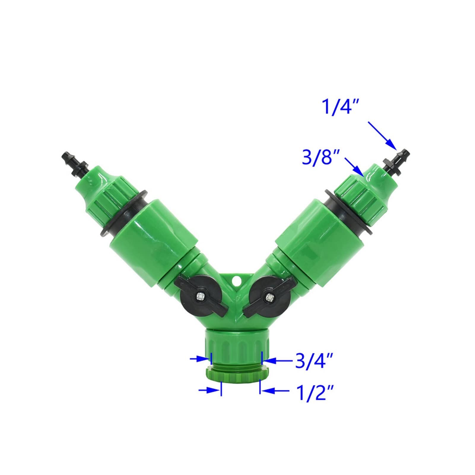 Adaptador de Conector de Utilidad Adaptador de Conector de Manguera 1/4 3/8 Pulgadas Manguera de Jardín Divisor Deua de 2 Vías Y Grifo de Jardín Hembra 1/2 3/4 1" a 4/7 8/11 1 Juego de Acoplamiento Rá