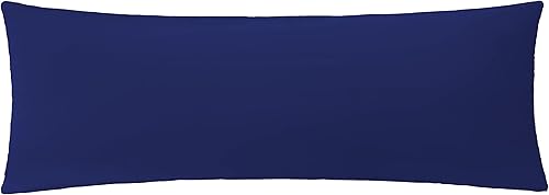 iMaylex Funda de almohada de tela de microfibra cepillada suave con cremallera, acogedora y ligera, de fácil cuidado, azul marino, cuerpo, 20 x 54