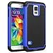 Galaxy S5 Case, SYONER [Shockproof] Hybrid Rubber Dual Layer Armor Defender Protective Case Cover for Samsung Galaxy S5 S V I9600 [Blue/Black]