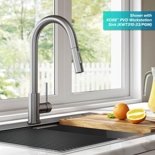 KRAUS-Oletto-Contemporary-Pull-Down-Single-Handle-Kitchen-Faucet-in-Spot-Free-Stainless-Steel-KPF-3104SFS KRAUS Oletto Contemporary Pull Down Single Handle Kitchen Faucet in Spot Free Stainless Steel KPF 3104SFS