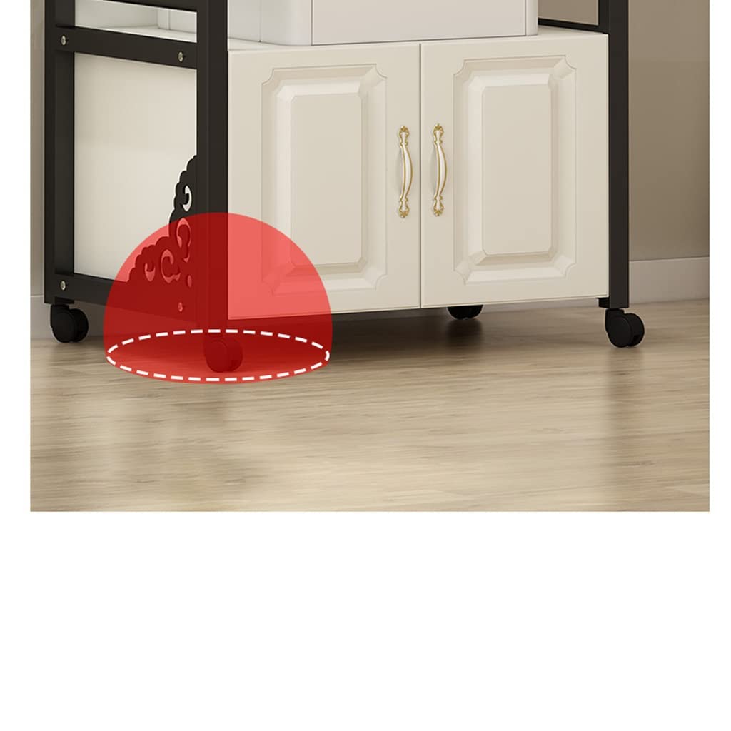 Support D'imprimante PLANCHE PLANCHE PLANCHE PLANCHE MULTI-COUCHE Imprimante de bureau Stockage de bureau sur le support d'imprimante murale Base de roue amovible Support D'imprimante Avec Rangement (