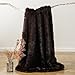 BATTILO HOME Luxury Fluffy Brown Faux Fur Throw Blanket, Cozy Warm Fur Blanket for Couch, Sofa, Chair, Bed, Plush Fuzzy Fur Throws with Long Pile, 50