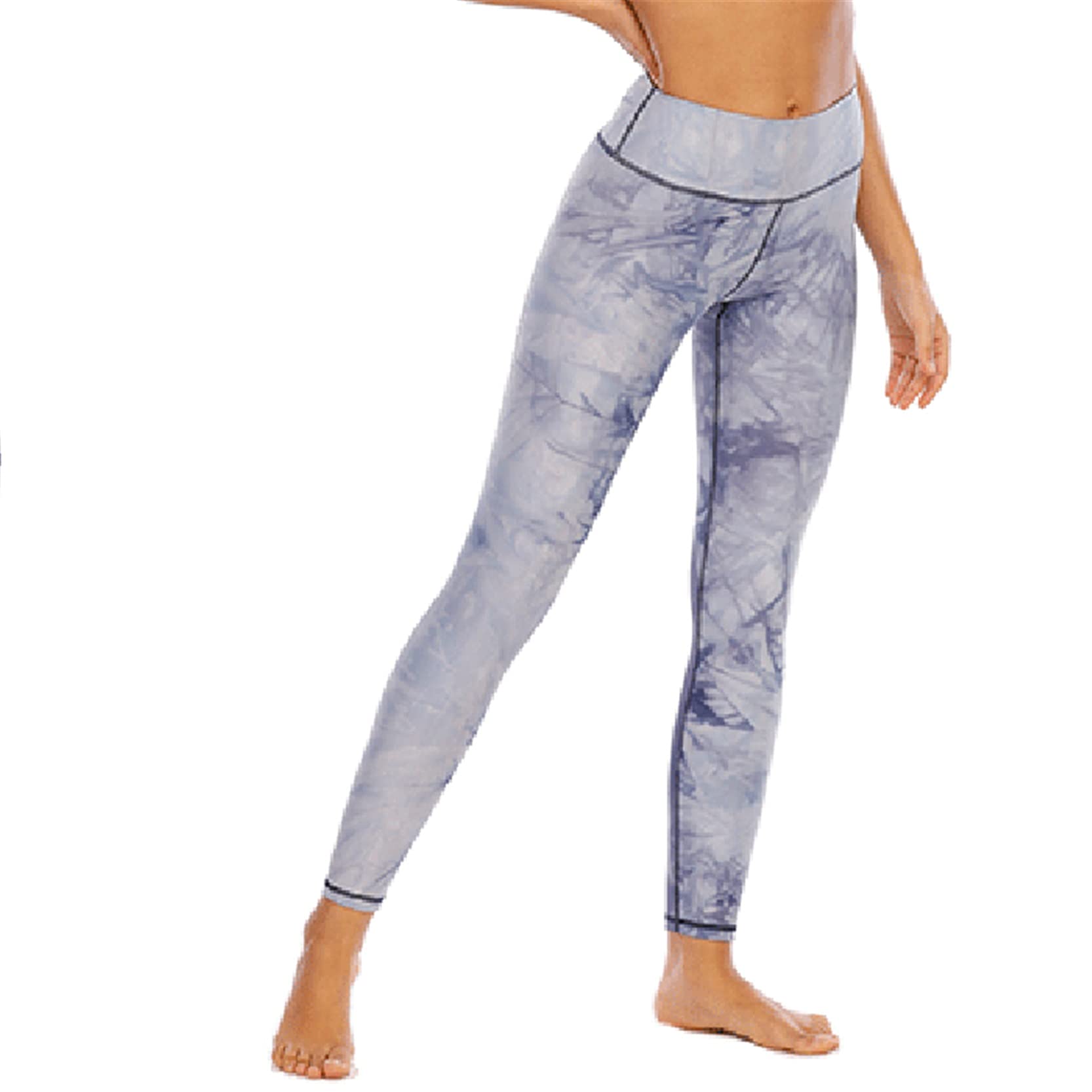 Damskie legginsy do jogi, na fitness, Damska damska Dye Drukuje Wysoką Talię Skinny Legginsy Długość kostki Treningowe Spodnie jogi Bieganie Fitness Sporty Z Kieszeniami rozciągliwe sportowe legginsy