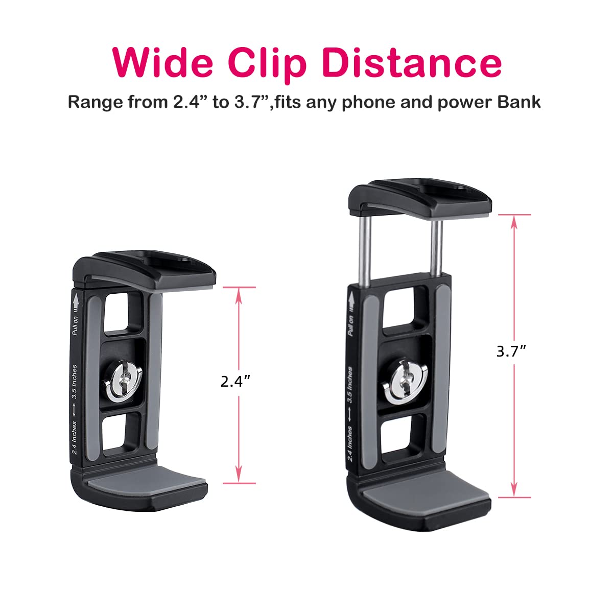 Compaitbale - Supporto per treppiede in metallo, con foro per vite da 6,35 mm, supporto per scarpa fredda, supporto per telefono [compatibile con custodie spesse e grandi telefoni],