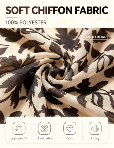Image of EYWOL Wedding Guest Dresses for Women Long Sleeve Chiffon Floral with Slit