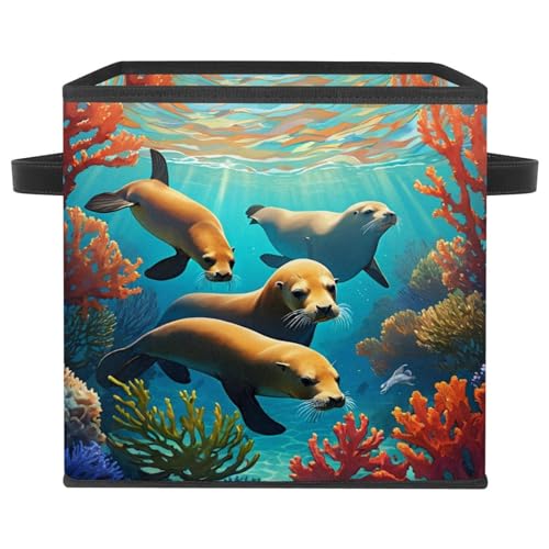 Grand bac de rangement cube tissu pliable organisation maison - 2