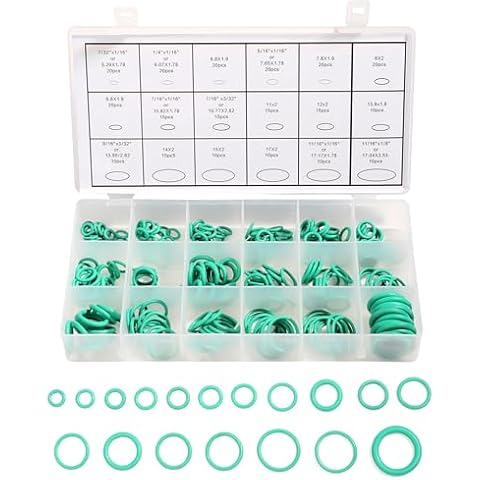 UBOG 270 Pieces o Ring Assortment kit,ac o Ring kit,Car Accessories O-Ring Seal Gasket Washer,ac Seal kit,Air Conditioning O Ring Kit,Rubber O Ring Set for Car Repair,Plumbing,Air or Gas Connections Cover