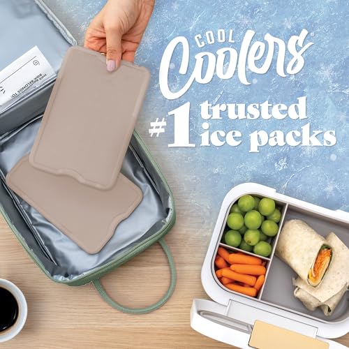 Image of Cool Coolers by Fit & Fresh 4 Pack XL Slim Ice Packs, Quick Freeze Space Saving Reusable Ice Packs for Lunch Boxes or Coolers