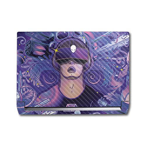 Image of MightySkins Carbon Fiber Skin Compatible with Alienware M17 R5 (2022) Full Wrap Kit - VR Dream | Protective, Durable Textured Carbon Fiber Finish | Easy to Apply & Change Styles | Made in The USA