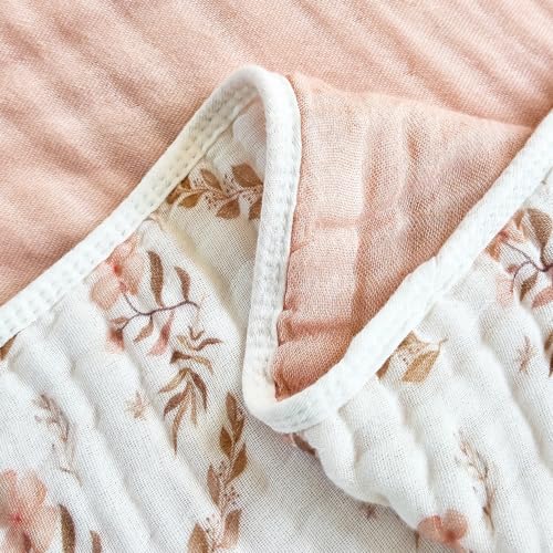 Image of SANACYNA 100% Cotton Muslin Blanket 6-Layer Gauze King Size Floral Bed Blanket Lightweight Soft and Breathable Blanket for Sofa Couch Bed Coverlet Keep Warm (Floral, King 90 inch X 104 inch)