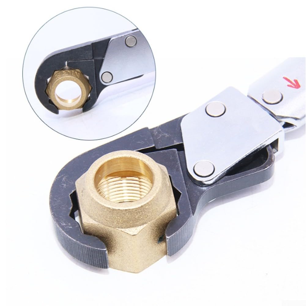Minhe Llave dinamométrica de trinquete de 1/4 3/8 1/2 5/8 pulgadas para reparación de tuberías de cobre de CA, llave de extremo abierto de acero de níquel y cromo con control preciso de par para