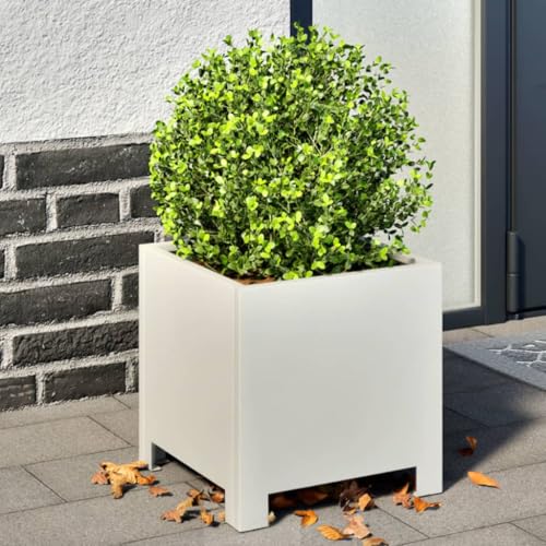 QZZCED Übertopf aus Stahl für den Außenbereich, erhöhter Blumenkasten ohne Ablauflöcher, für Pflanzen, Blumen und Kräuter, robuste Dekoration für Balkon, Hof oder Garten, Schutz