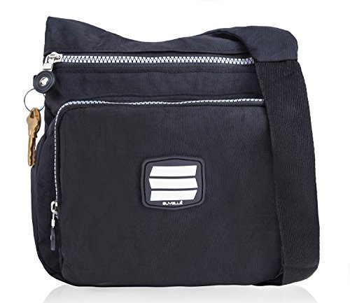 SUVELLÉ Lightweight Small City Travel Everyday Crossbody Bag Multi Pocket Shoulder Handbag 9288