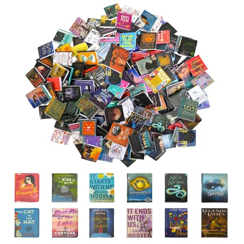 200 Stück Miniaturen Puppenhaus Bücher, Miniatur Bücher, Puppenhaus Zubehör 1:12, Miniatur Zubehör, Miniaturen Puppenhausbücher, Mini-Bücher für Arbeitszimmer, Schlafzimmer, Bibliothek