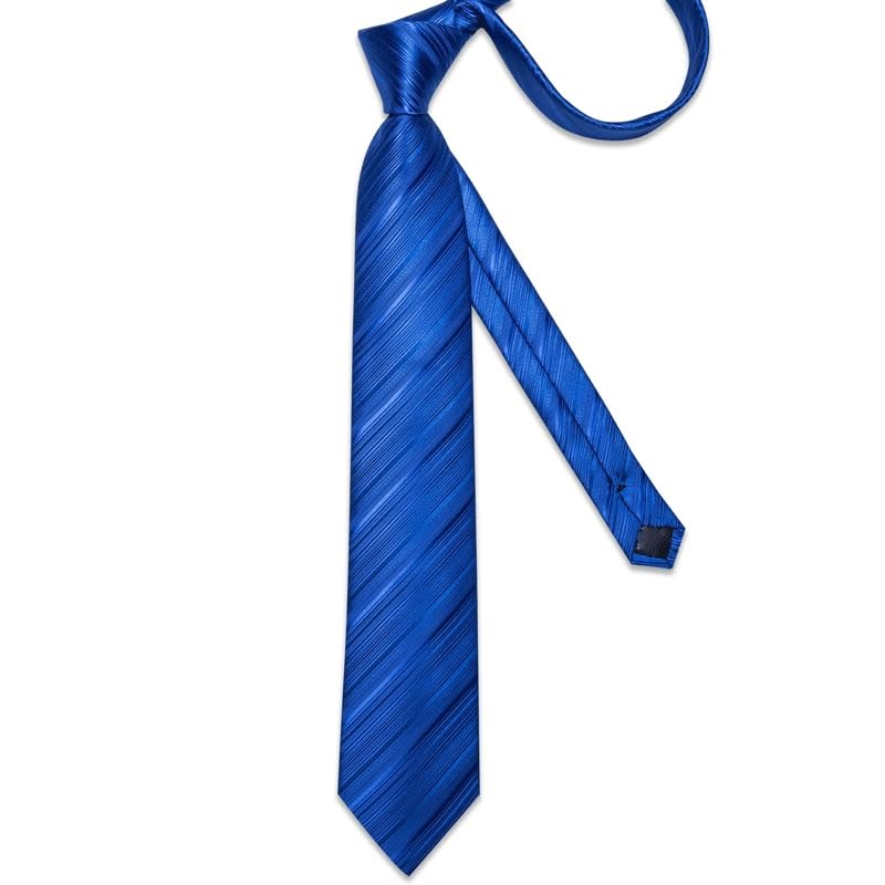 Corbata de seda rayada sólida para hombre miniatura 3