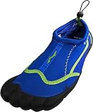 NORTY - Womens Skeletoe Beach Shoes for Pool, Beach Surf, Snorkeling, Exercise Slip on Sock, Royal, Lime 38865-7B(M) US