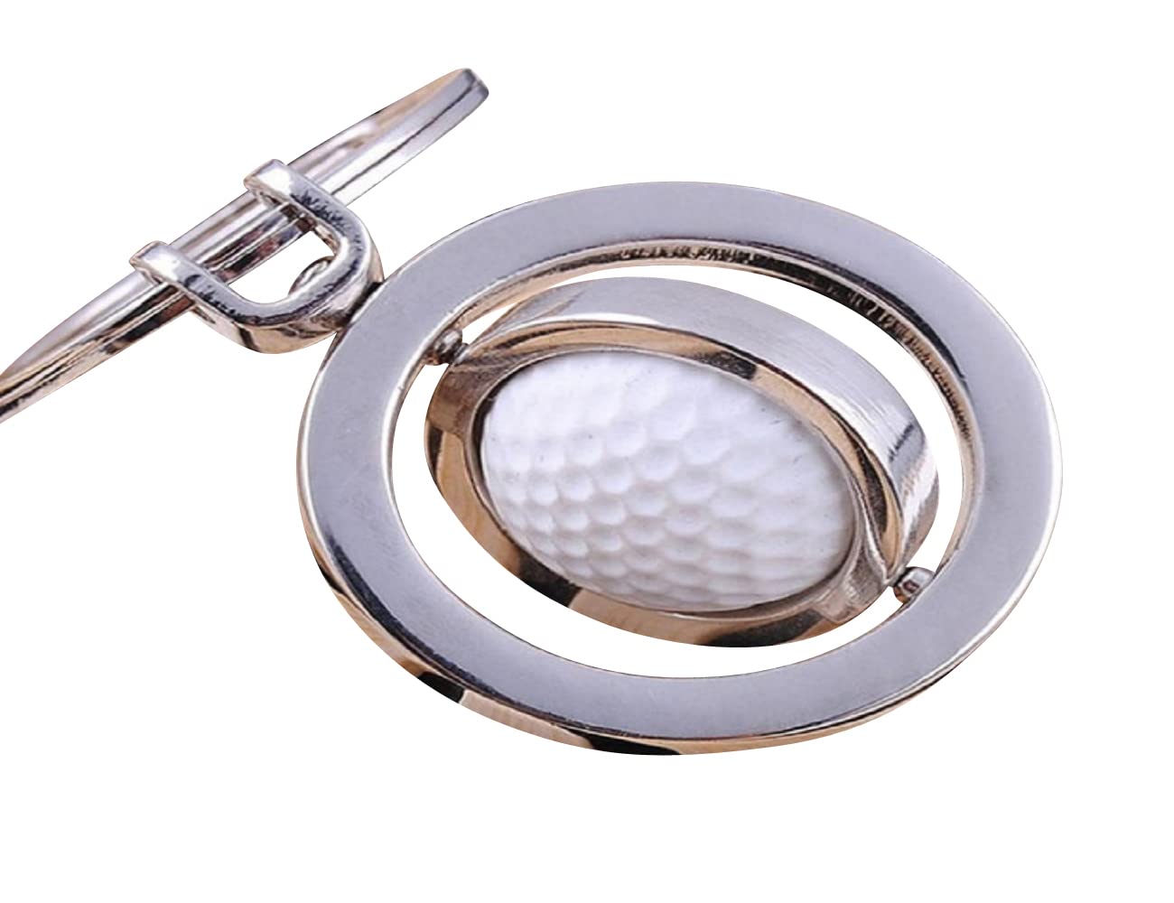 LL-Golf Golfball Rotating 3D Keychain/Gift, Silver, Unisex
