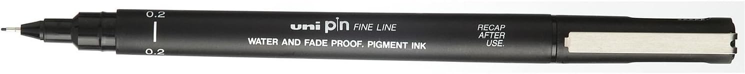 Uni-Ball Pin 0.2mm BLACK, Pack of 12