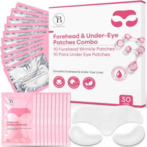 Set Parches Antiarrugas Frente y Contorno Ojos, Ácido Hialurónico, 30 Uds