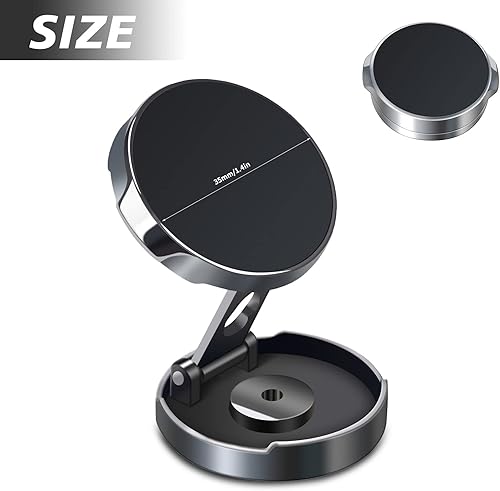 Miniatura 6 de Soporte magnético para teléfono de aleación de coche plegable magnético imán súper fuerte Soporte magnético para teléfono para automóvil, rotación