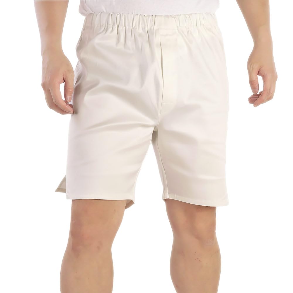 Amazon | [マルフク] 祭りパンツ 白 メンズ 短パン ひも付 前