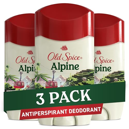 Image of Old Spice Antiperspirant & Deodorant for Men, 24 /7 Sweat & Odor Protection, 24 /7 Freshness with Long Lasting Scent, Gentle on Skin, Dry Feel, Alpine with Hemp Oil Scent, 2.6 oz (Pack of 3)