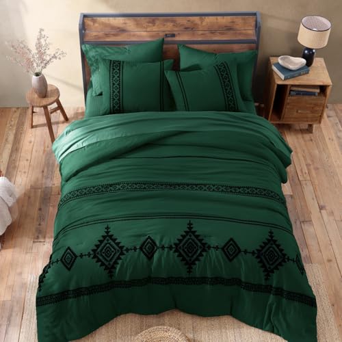 Image of MaiReve Embroidery Full Size Comforter Set 7 Pieces Western Bed in a Bag