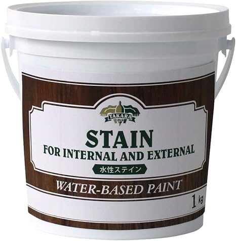 Amazon 水性塗料 ステイン 室内 屋外 木材を保護 タカラ塗料 1kg ガーデニングチェア ステイン