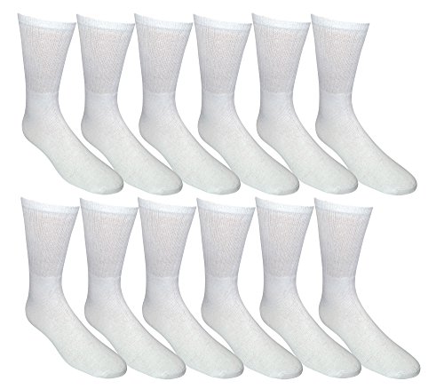 SOCKS’NBULK 12 Pairs Of 12 Pairs of Girls Youth Value Pairs Cotton Sports Athletic Childrens Socks (6-8, White)