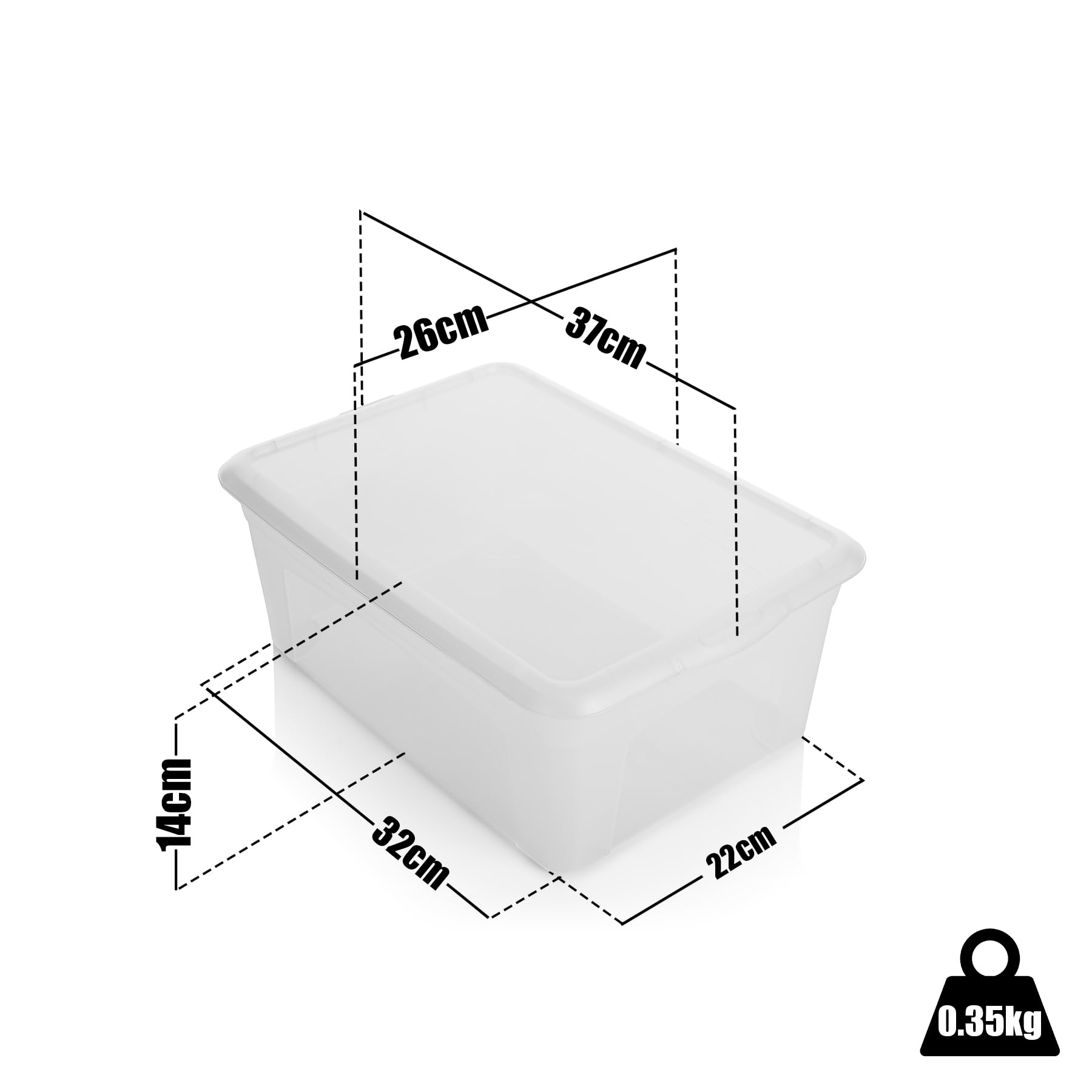 BigDean 3 Stück 60 L Aufbewahrungsbox mit Deckel groß transparent - stapelbare robuste Box - rollbare Stapelbox mit festen Klickverschlüssen - Made in Germany