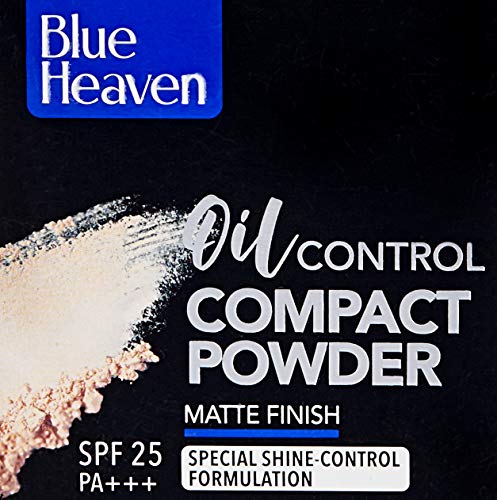 Image of Blue Heaven Oil Control Glossy Compact Powder For Oily Skin, Spf 25, Matte Finish, Vanilla 101, 8Gm, Cream