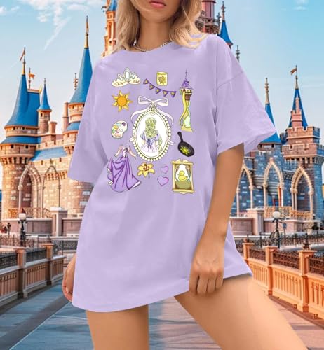 Oversized Magical Shirt Women Princess T-Shirt Magic Kingdom Shirts Family Vacation Castle Tee Tops3