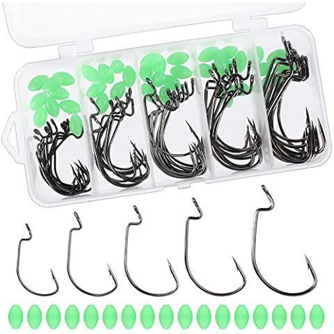 50Pcs High Carbon Steel Fishing Hooks Set Cover
