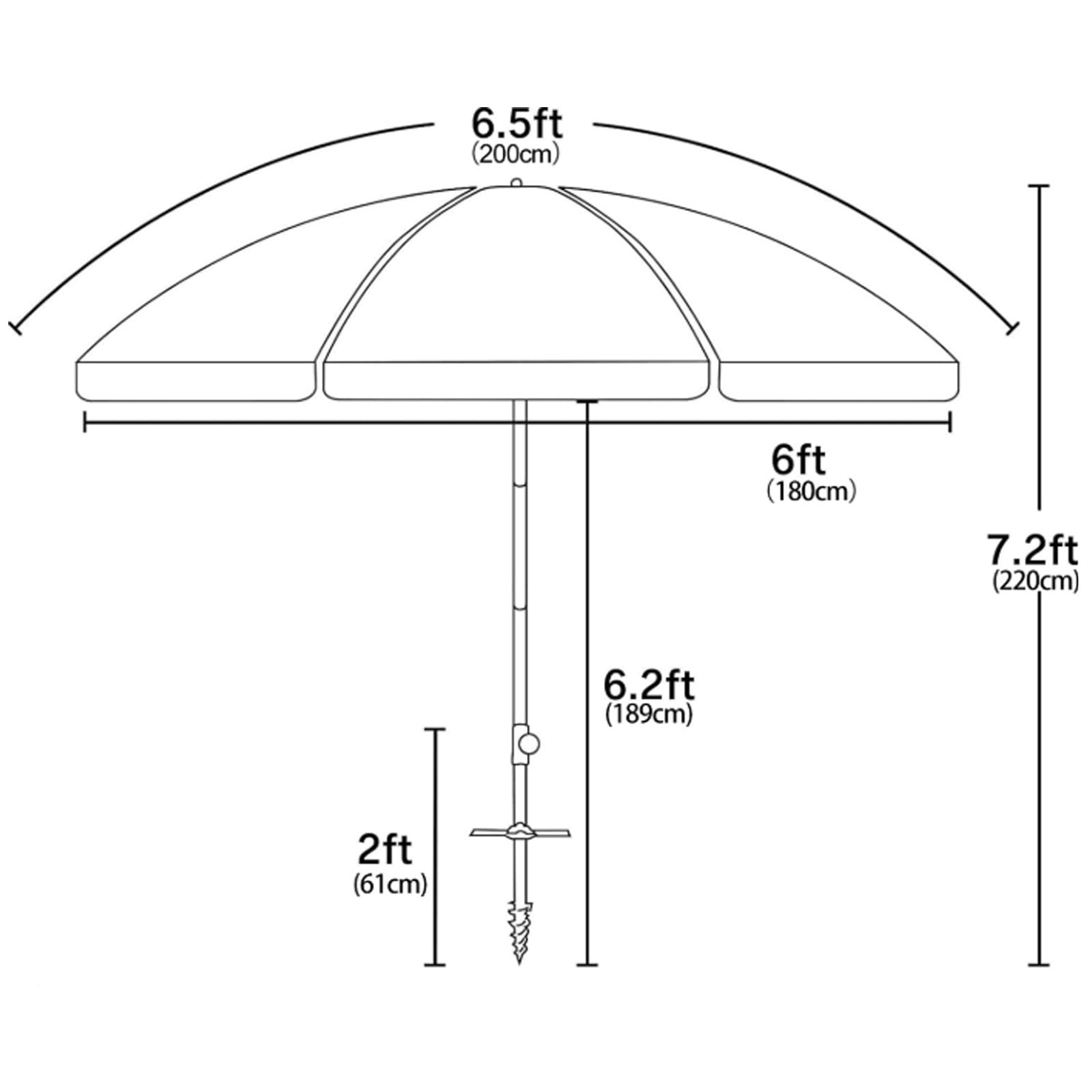 Ombrello portatile da esterno con protezione UPF 50+, struttura in metallo, pulsante di inclinazione regolabile, borsa da viaggio perfetta per patio, giardino, spiaggia, piscina, cortile, blu scuro
