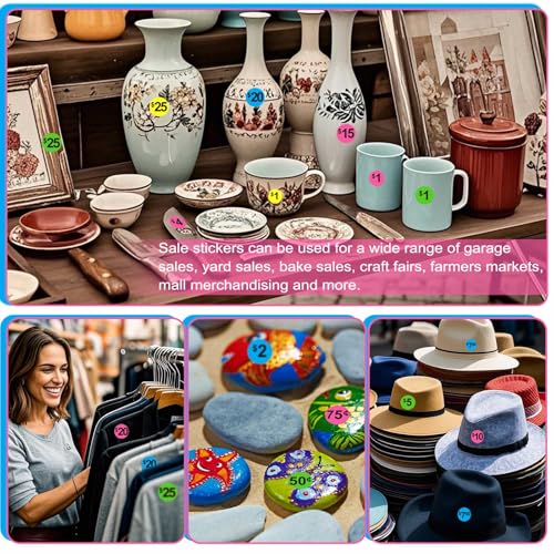 image for Dreecy Yard Sale Price Stickers Garage Sale Pre-Priced Price Tag Label