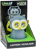 LitezAll Owl Camping Lantern & Headlamp for Kids Combo - 360 Degree or Directional Lighting, Battery Operated Lantern for Emergency, Hurricane, Camping, Fishing - Outdoor Accessories