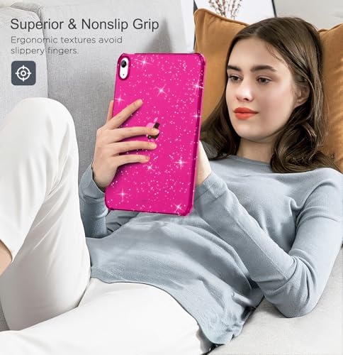 Image of MoKo Clear Case for iPad (A16) 11th Generation 2025, Magenta Glitter