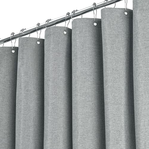 BTTN Duschvorhang Stoff Kleiner 120x180 cm, Leinen Textur Anti-Schimmel...