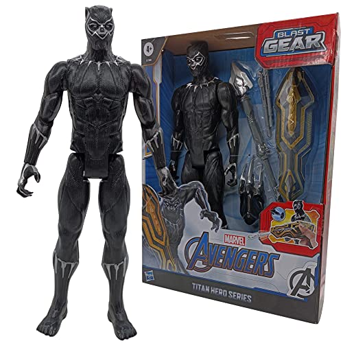 Marvel Avengers Black Panther Action Figure Deluxe 30cm - Titan Hero Blast Gear Con Lanciacolpi