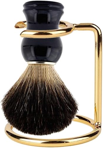 Miniatura 9 de Kopokd Juego de afeitado dorado de alta calidad Soporte para cepillo de afeitar y soporte para cepillo - Elegante herramienta de aseo de barba -