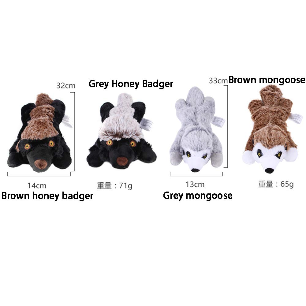 Juguetes para mascotas, juguetes chirriantes interactivos para perros, juguetes de peluche para perros pequeños, medianos y grandes (marmota marrón)