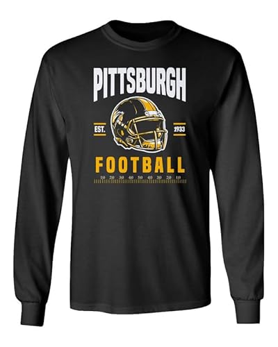 Dorluksy Pittsburgh Tee Apparel for Football Fans Supporter Long Sleeve T-Shirt (Black, X-Large)
